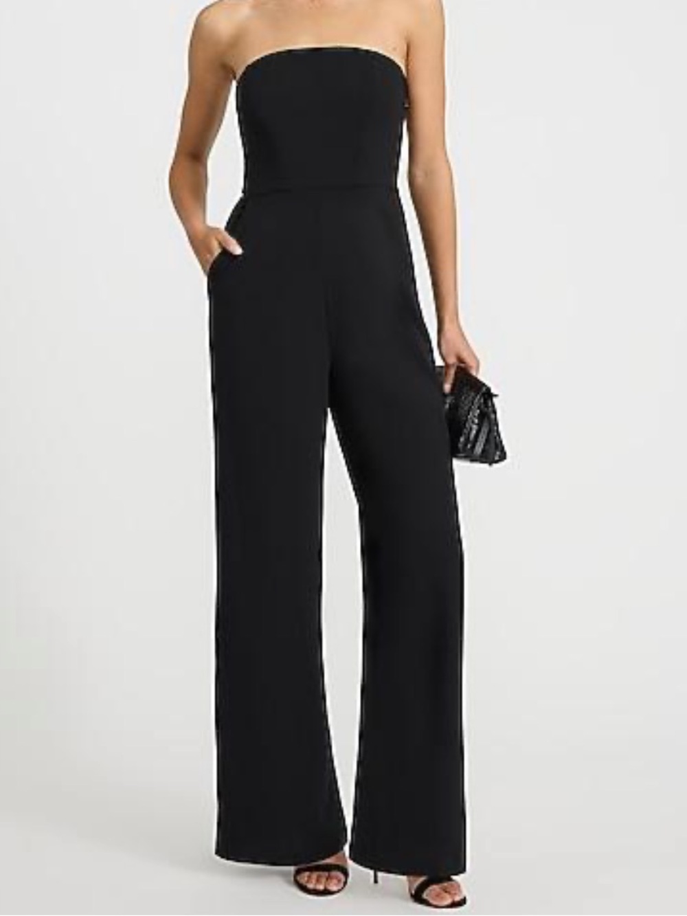 Express Strapless Wide Leg Jumpsuit Black NWT